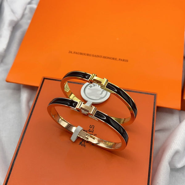 <ORIELL>CLASSIC HM CLIC BLACK 8MM ENAMEL BRACELET
