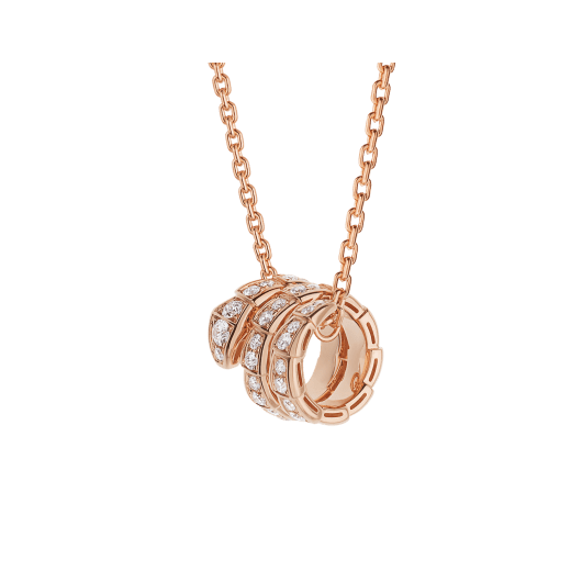 <ORIELL>SERPENTI PINK GOLD NECKLACE DOUBLE RING DIAMOND