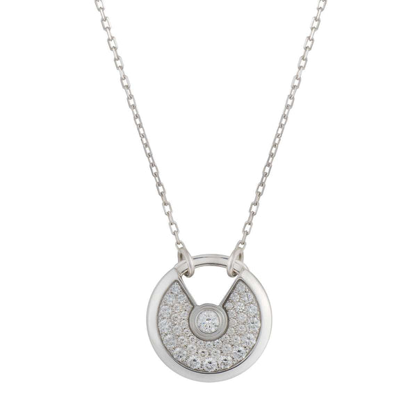 <ORIELL>AMULETTE SILVER FULL DIAMOND NECKLACE
