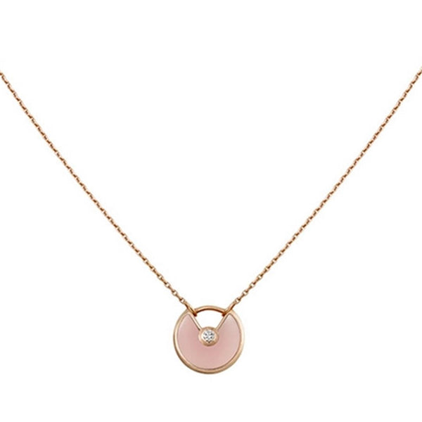 <ORIELL>AMULETTE ROSE GOLD PINK MOP NECKLACE