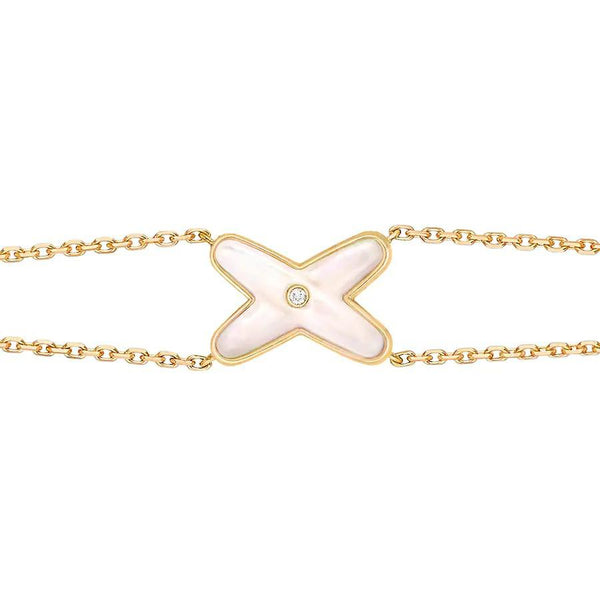 <ORIELL>JEUX BRACELET WHITE MOP GOLD 1 DIAMOND