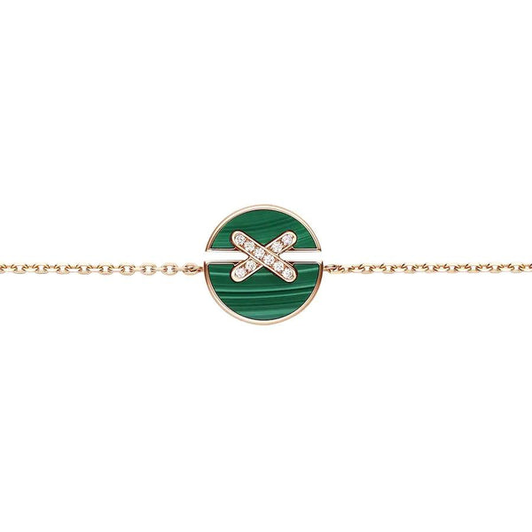 <ORIELL>JEUX DE BRACELET MALACHITE PINK GOLD DIAMONDS