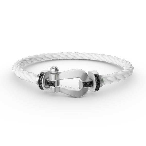 <ORIELL>FORCE LARGE HORSESHOE BLACK DIAMOND BRACELET SILVER