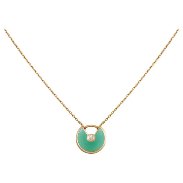 <ORIELL>AMULETTE GOLD MALACHITE NECKLACE