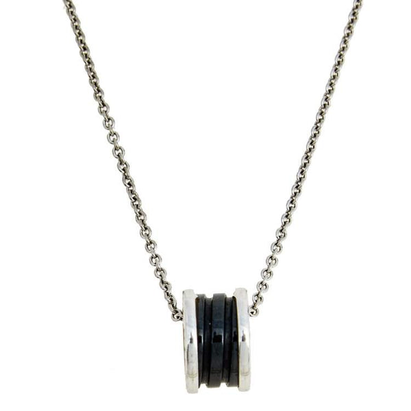 <ORIELL>ZERO 1 BLACK CERAMIC SILVER NECKLACE