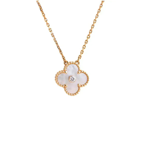 <ORIELL>CLOVER 15MM DIAMOND WHITE FRITILLARIA NECKLACE