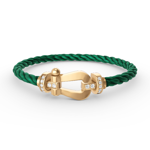 <ORIELL>FORCE LARGE HORSESHOE HALF DIAMOND BRACELET GOLD