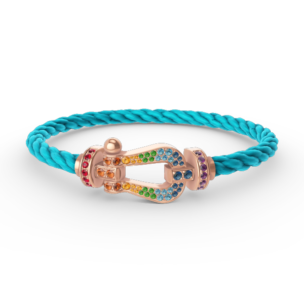<ORIELL>FORCE LARGE HORSESHOE  COLORED DIAMOND BRACELET ROSE GOLD