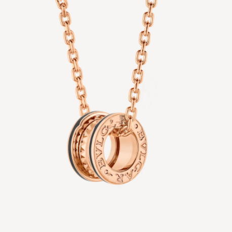 <ORIELL>ZERO 1 ROCK PEDANT PINK GOLD BLACK NECKLACE