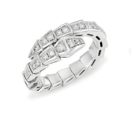 <ORIELL>SERPENTI RING SILVER DIAMOND PAVED 4MM