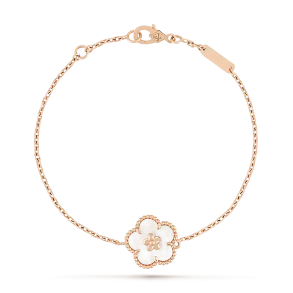<ORIELL>LUCKY WHITE MOP PLUM BLOSSOM  BRACELET