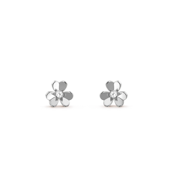<ORIELL>FRIVOLE MINI SILVER FLOWER EARRINGS