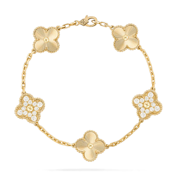 <ORIELL>CLOVER BRACELET 5 MOTIFS DIAMOND