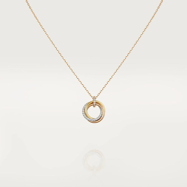 <ORIELL>TRINITY NECKLACE SILVER GOLD PINK GOLD DIAMONDS