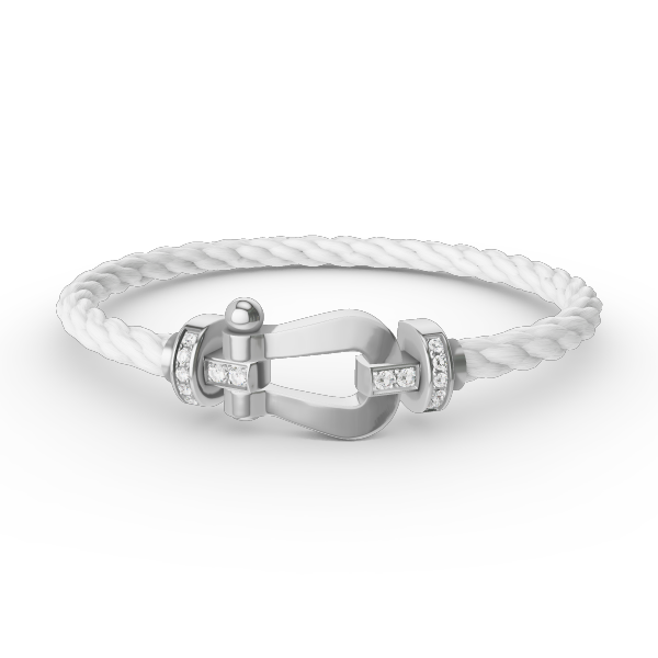 <ORIELL>FORCE LARGE HORSESHOE HALF DIAMOND BRACELET SILVER
