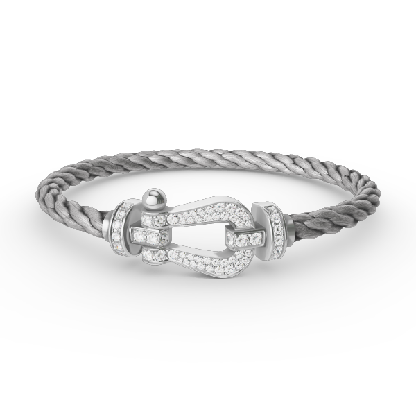 <ORIELL>FORCE LARGE HORSESHOE FULL DIAMOND BRACELET SILVER